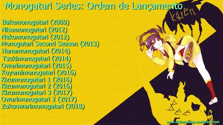 Em qual ordem eu devo assistir a série de anime Monogatari? - Quora